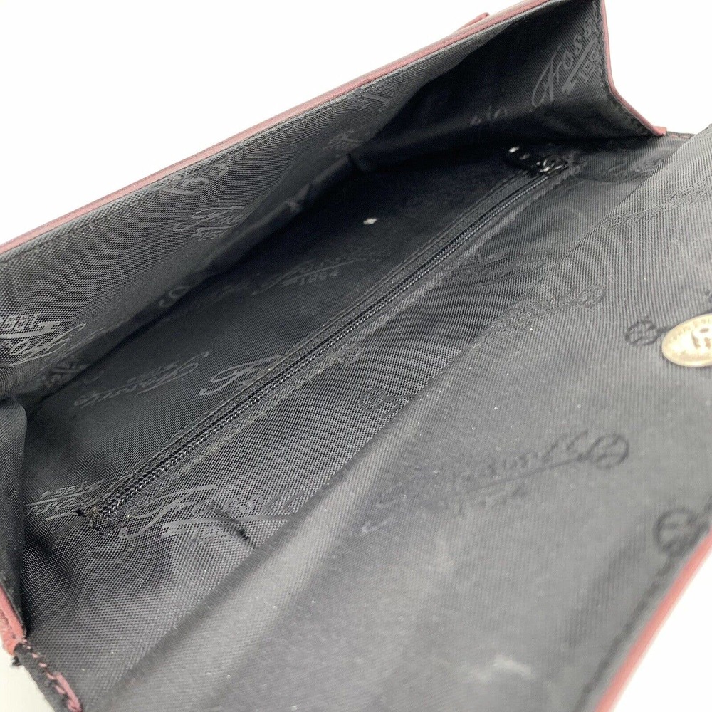 Vintage Fossil Crossbody Purse Leather Saddle Bag Wallet Organizer Purple Purse - Picture 8 of 8